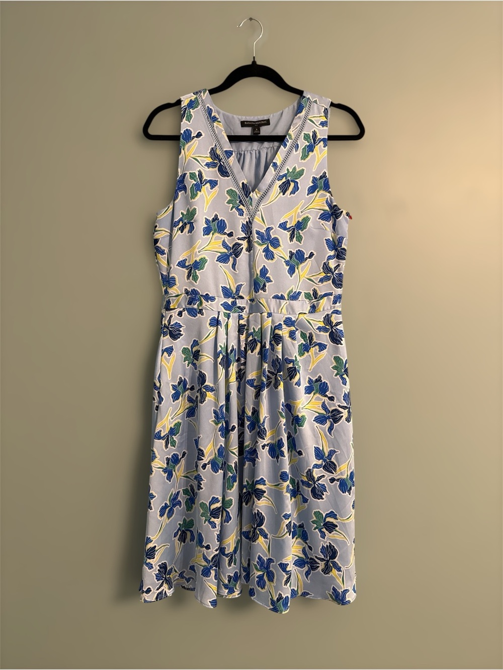 Banana Republic Blue, Yellow and White Floral Midi Dress